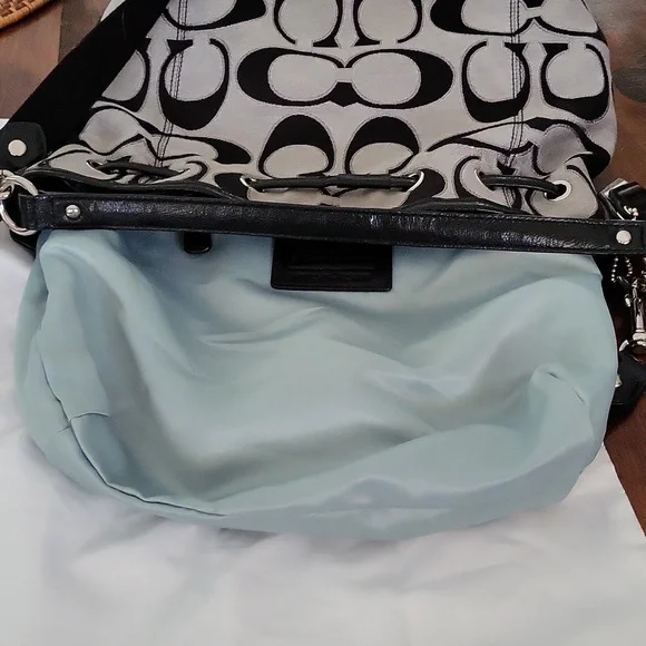 Coach Signature Poppy Drawstring Crossbody Bucket Bag - Black - Picture 12 of 12